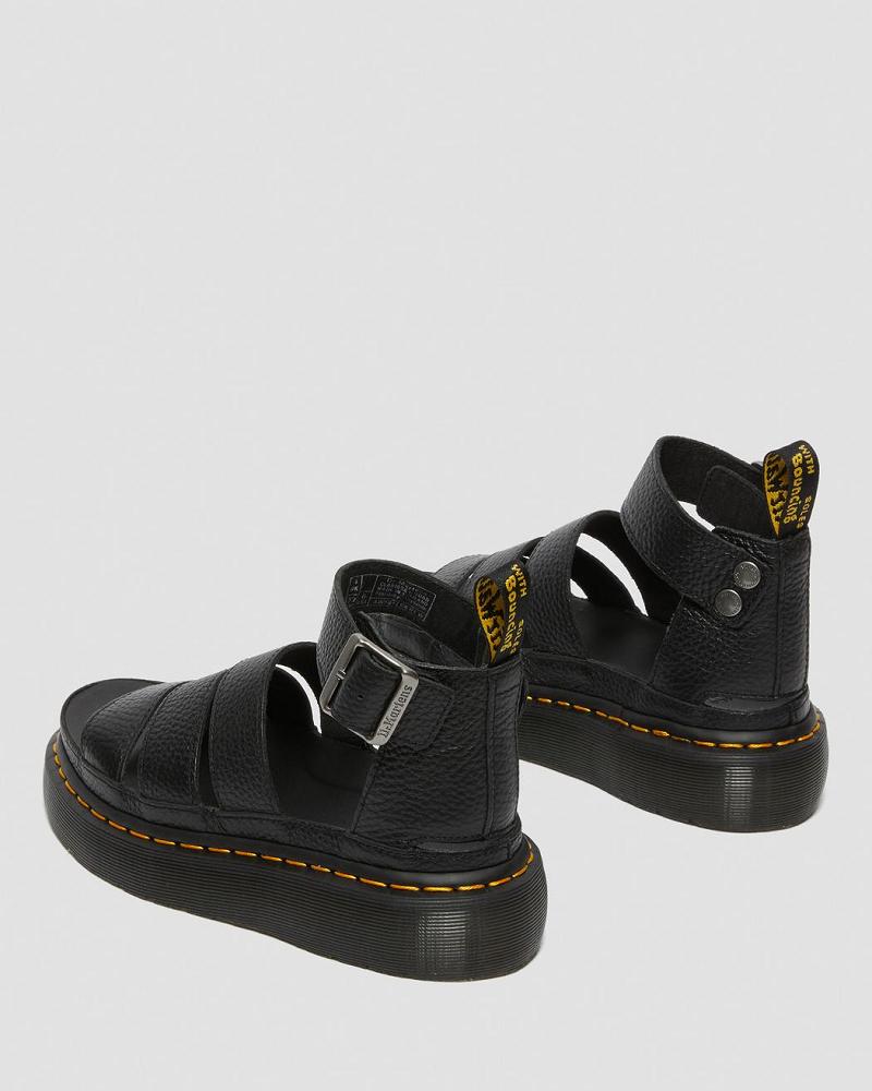 Dr Martens Clarissa II Læder Plateau Sandaler Dame Sort | DK 309HAP